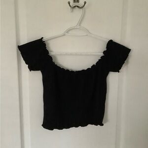 Black off the shoulder tank top